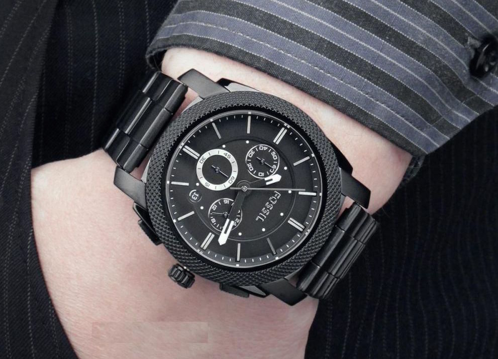 Fossil FS4552 Machine Black Chronograph Watch Review - WatchReviewBlog