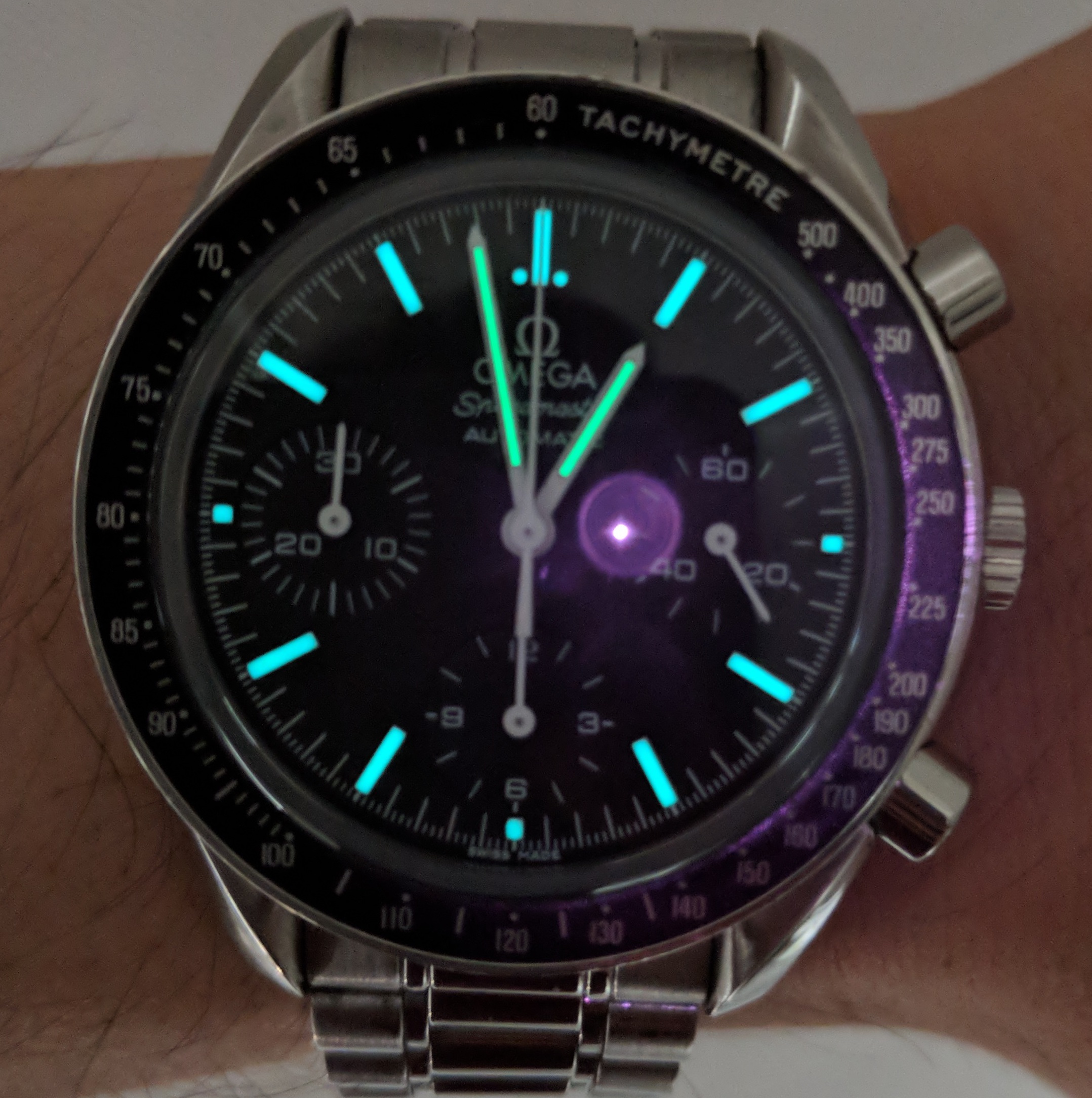 Lume shot on wrist