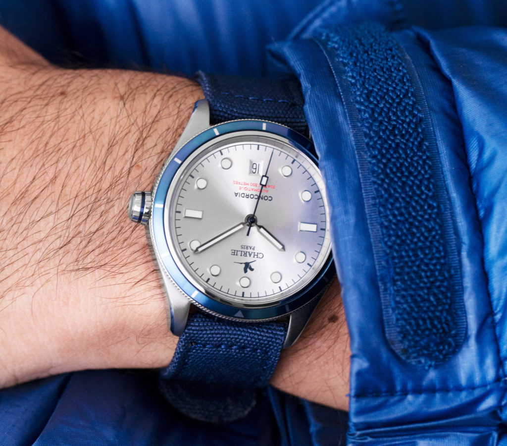 Silver Concordia dial on wrist