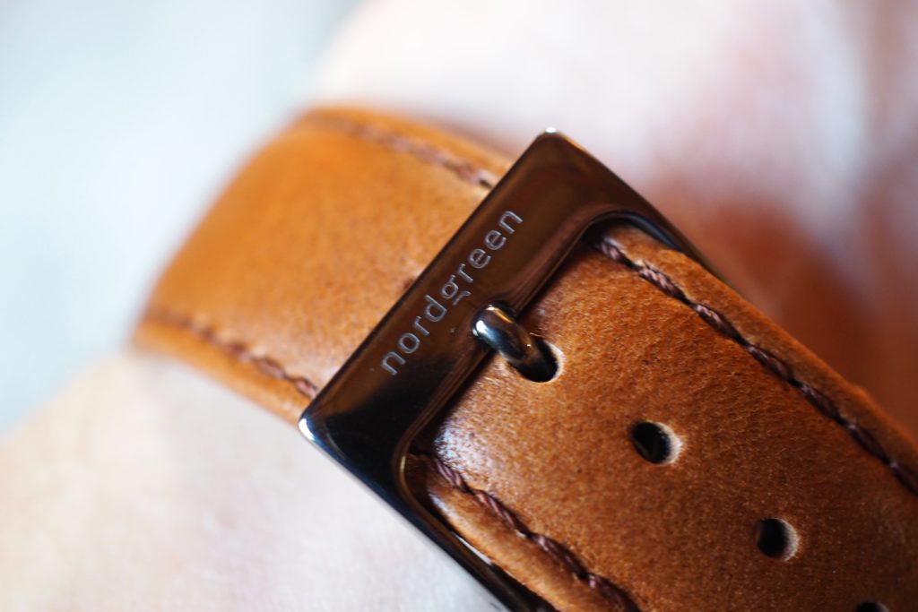 Clasp and leather strap