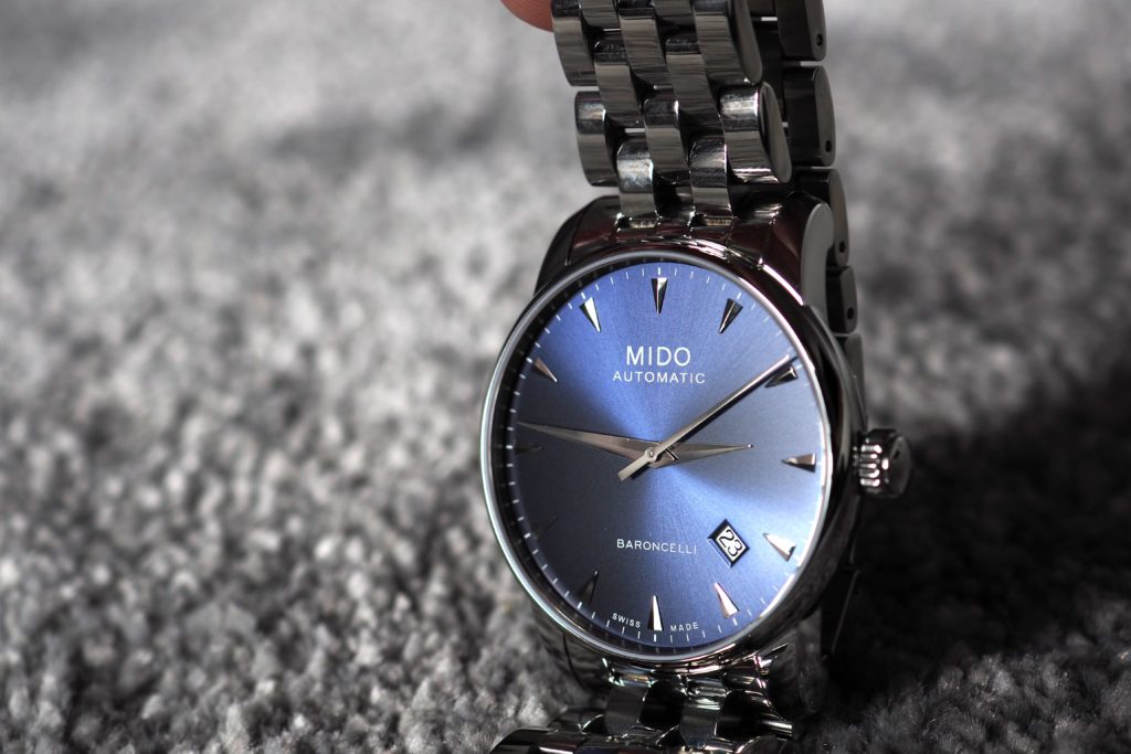 Deep blue sunburst dial