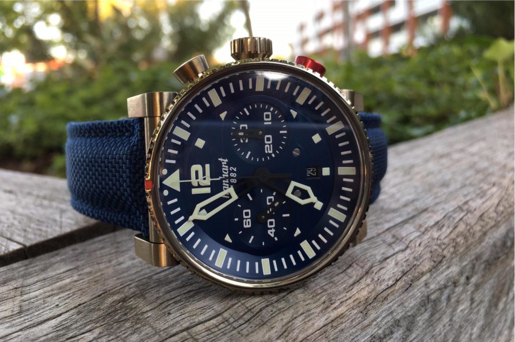 Watch with wood background