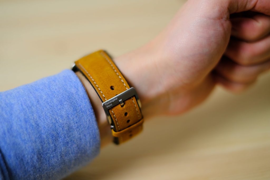 Vintage oak leather strap with buckle