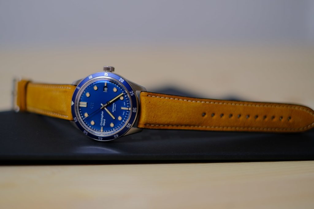 Vivid deep oceanic blue dial