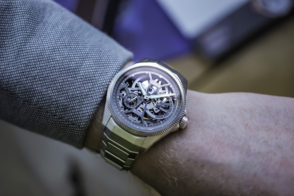 Fancy skeleton wrist watch photo