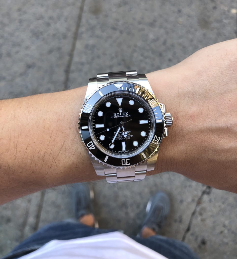 Wrist shot of Submariner 114060 no date