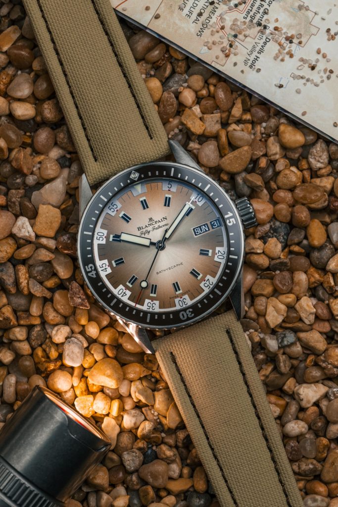 Bathyscaphe Day Date Desert with flashlight
