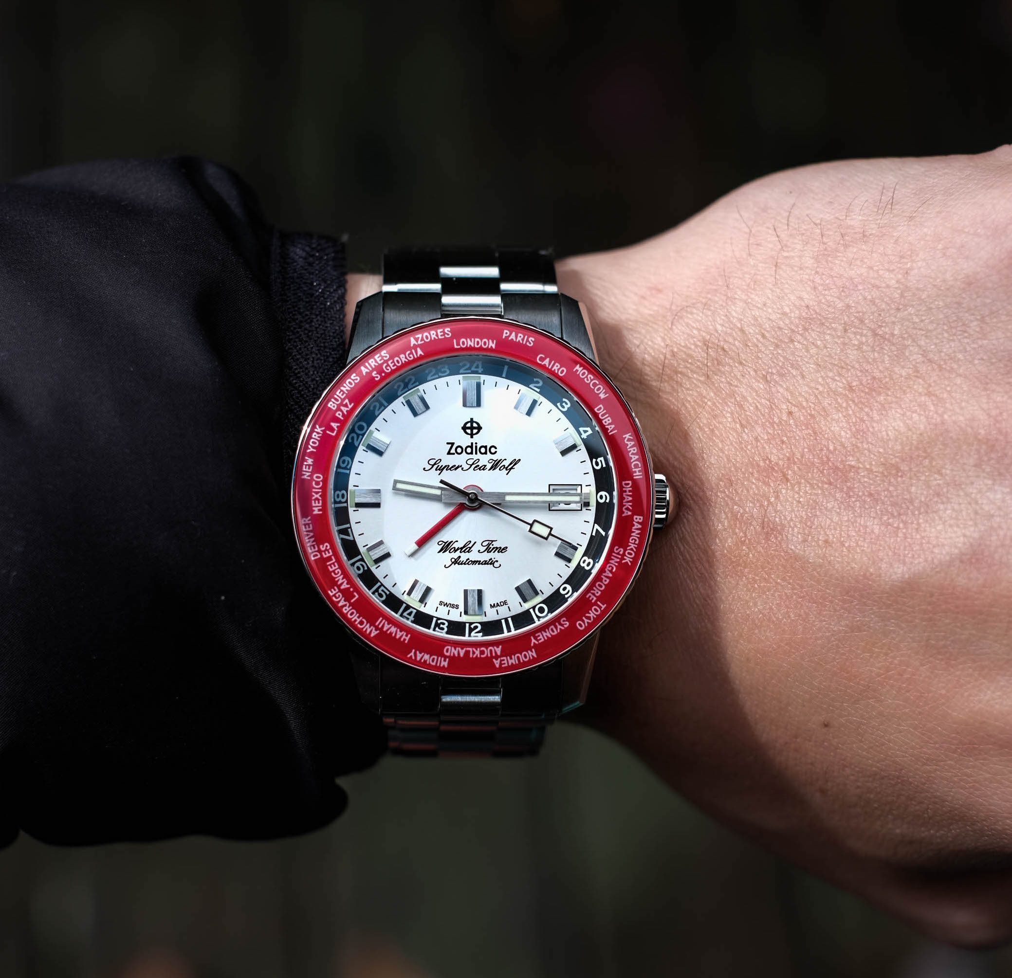 Super Sea Wolf World Time Wrist Shot