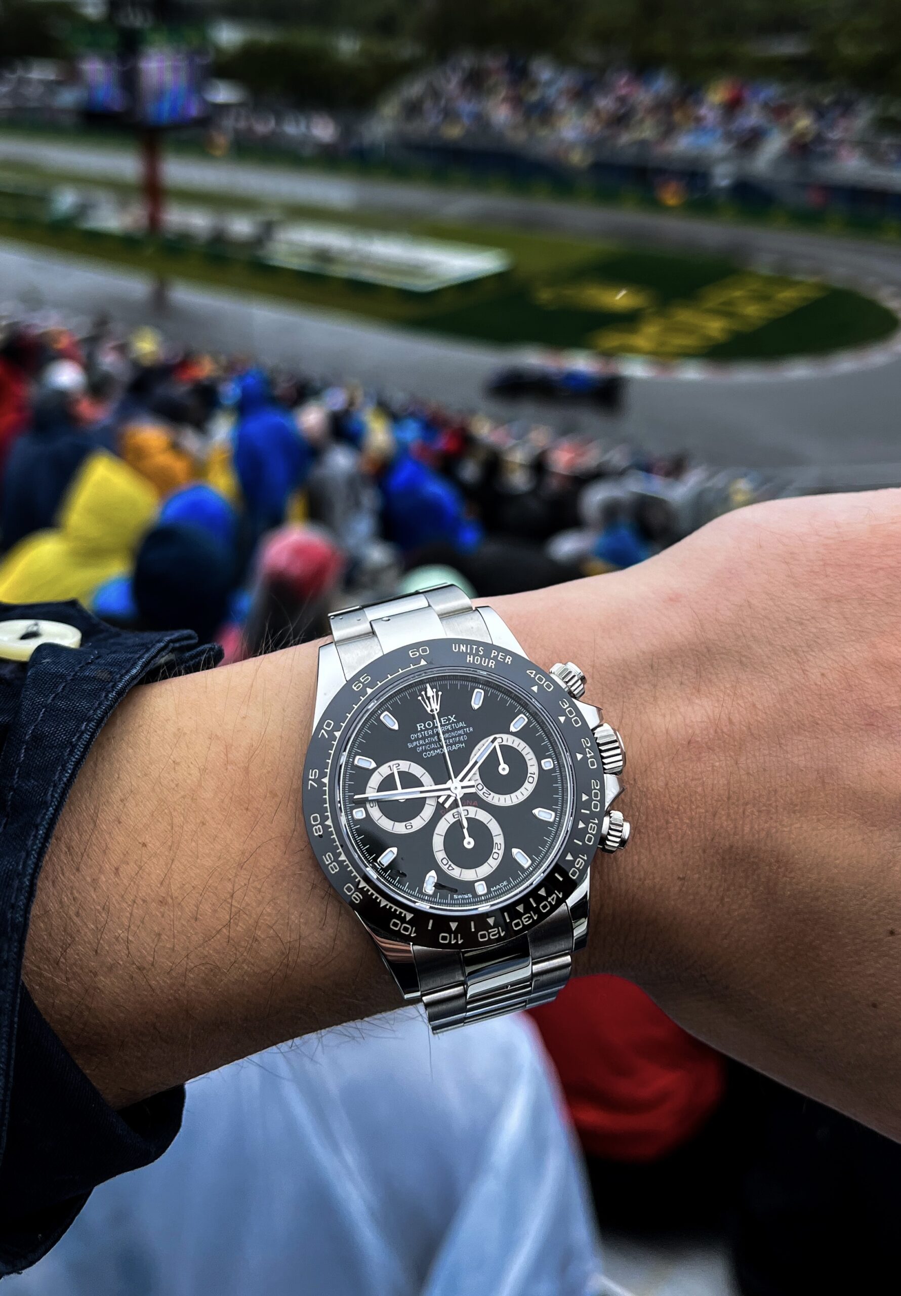 Wearing the Daytona 116500 at Montreal F1 Grand Prix