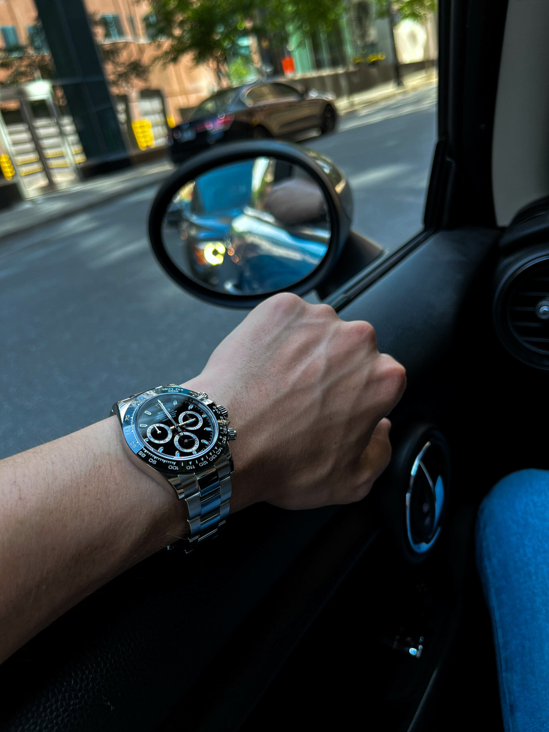 Daytona wrist shot inside Mini Cooper F56