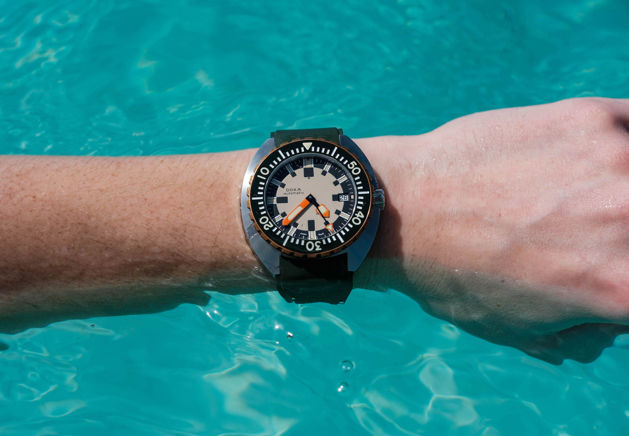 Doxa-Army-Wrist-Shot-Snorkeling