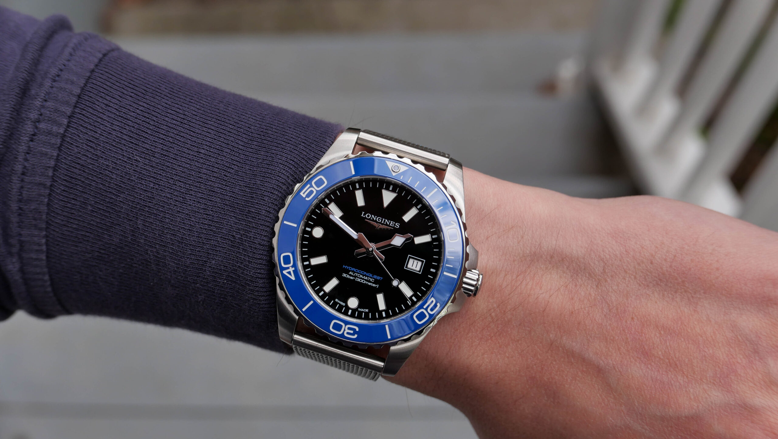 Longines Hydroconquest Blue Ceramic Wrist Shot