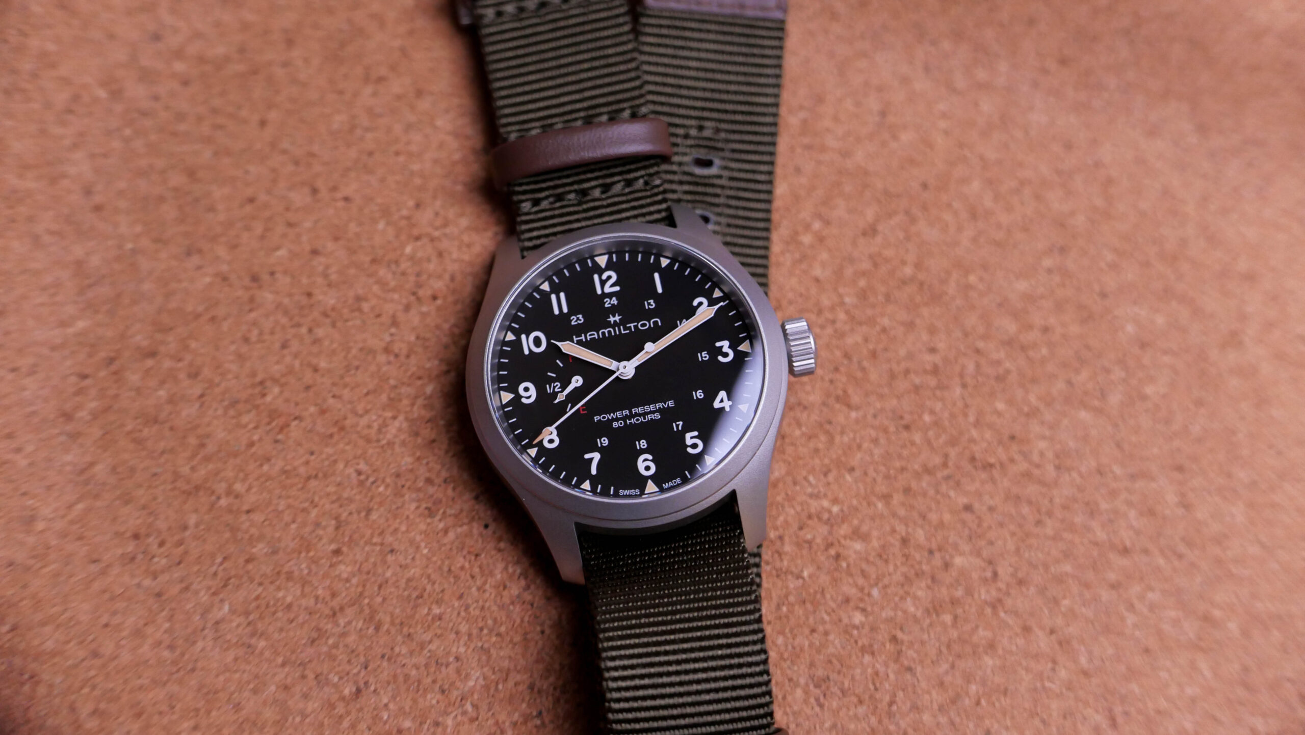 Hamilton Khaki Field Power Reserve Dial Layout