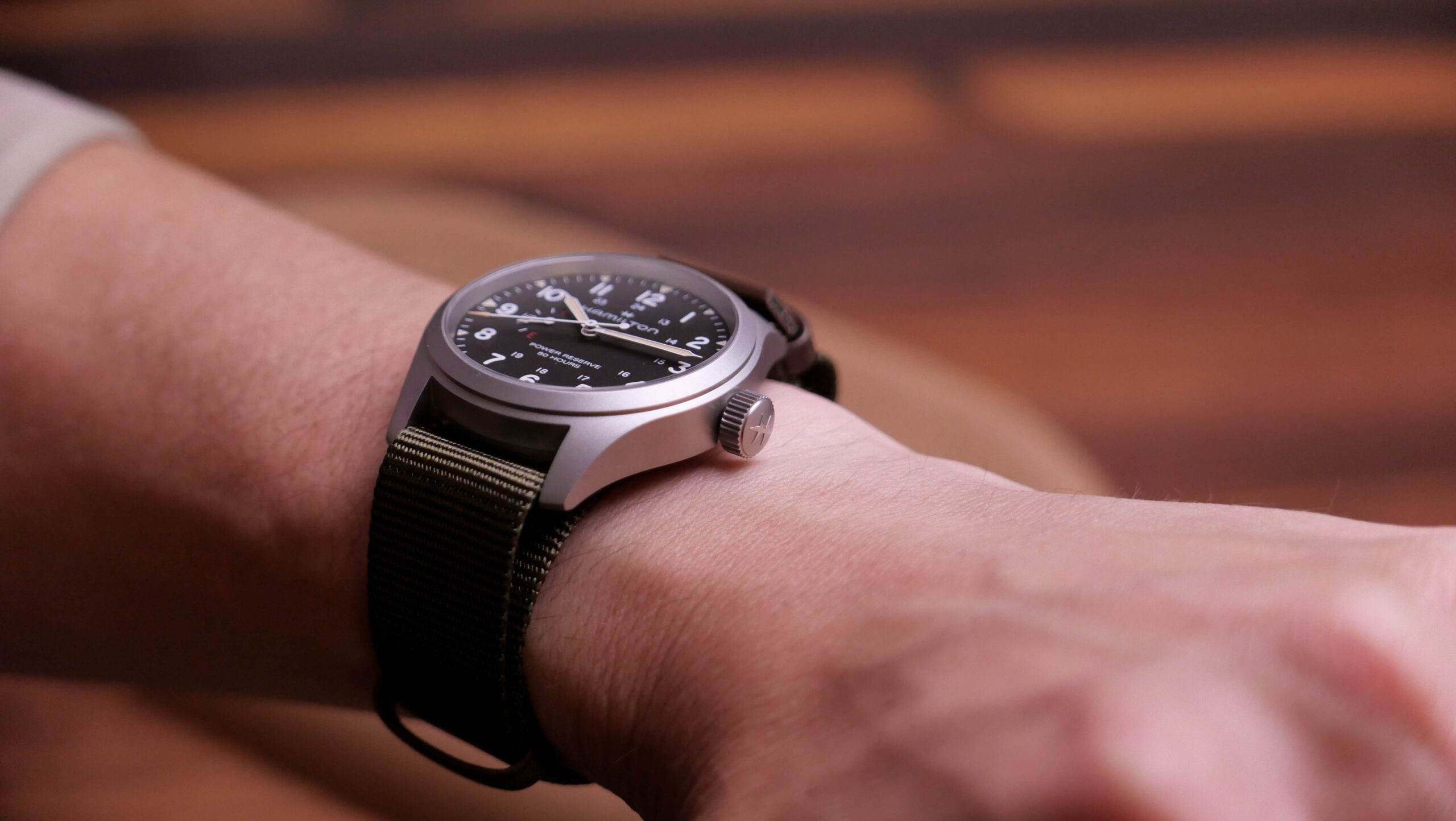 Hamilton Khaki Field Power Reserve Sand Blasted Case